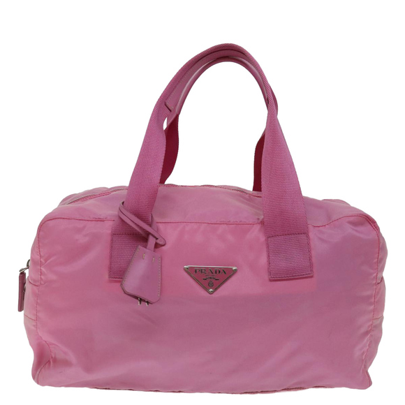 PRADA Boston Bag Nylon Pink Auth ac2870 - Picture 2 of 16